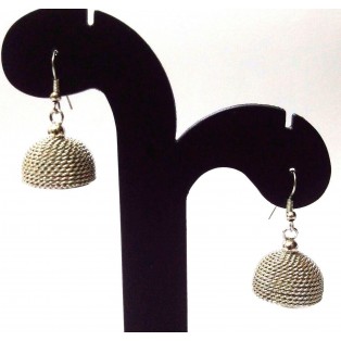 Silver Oxidized Earring Jhumka Jhumki Ethnic Jewelry Hook Drop Dangle Long EA216